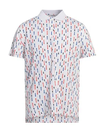Bikkembergs Man Polo Shirt White Size L Cotton, Elastane