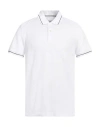 Bikkembergs Man Polo Shirt White Size M Cotton, Elastane, Polyester In White