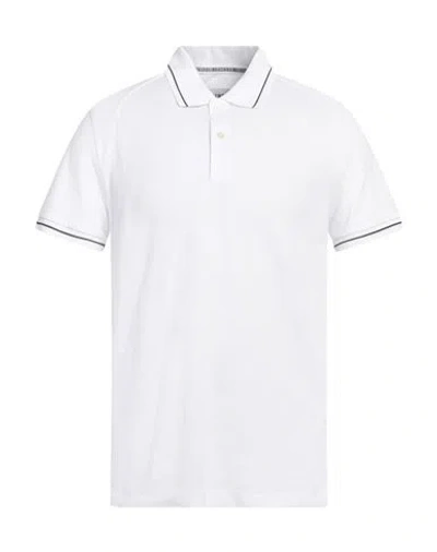 Bikkembergs Man Polo Shirt White Size M Cotton, Elastane, Polyester