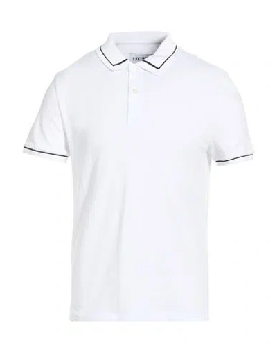 Bikkembergs Man Polo Shirt White Size M Cotton, Elastane, Polyester