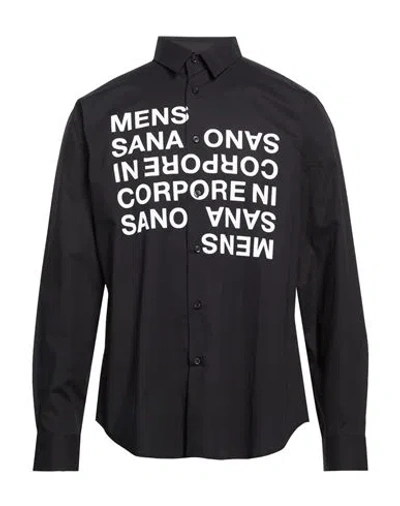 Bikkembergs Man Shirt Black Size 15 ¾ Cotton, Elastane