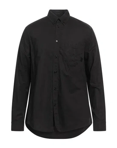 Bikkembergs Man Shirt Black Size 17 ½ Lyocell, Cotton