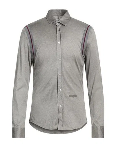 Bikkembergs Man Shirt Grey Size M Cotton In Gray