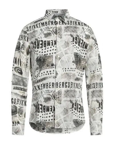 Bikkembergs Man Shirt Ivory Size 15 ¾ Cotton, Elastane In White