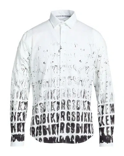 Bikkembergs Man Shirt Ivory Size 17 ½ Cotton In Multi