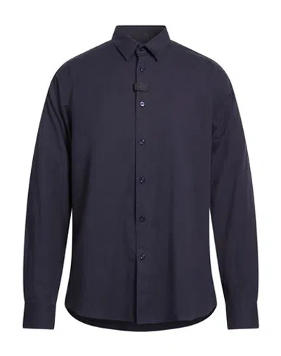 Bikkembergs Man Shirt Midnight Blue Size S Cotton, Elastane