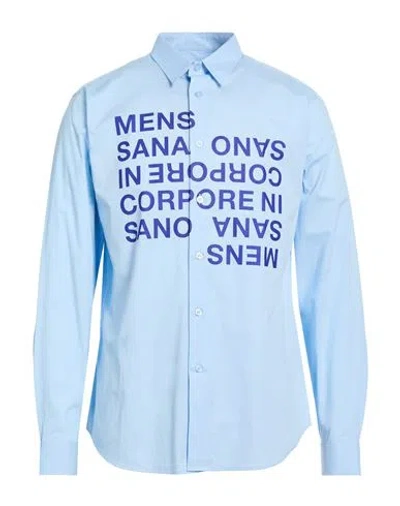 Bikkembergs Man Shirt Sky Blue Size 15 ¾ Cotton, Elastane