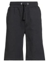 Bikkembergs Man Shorts & Bermuda Shorts Charcoal Size M Cotton, Polyester, Elastane In Gray