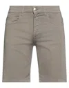 Bikkembergs Man Shorts & Bermuda Shorts Taupe Size 34 Cotton, Elastane In Grey