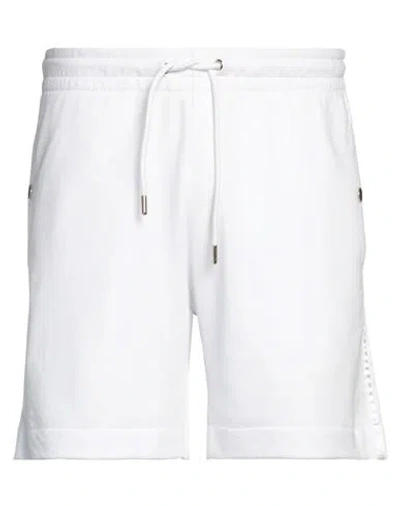 Bikkembergs Man Shorts & Bermuda Shorts White Size M Polyester, Cotton