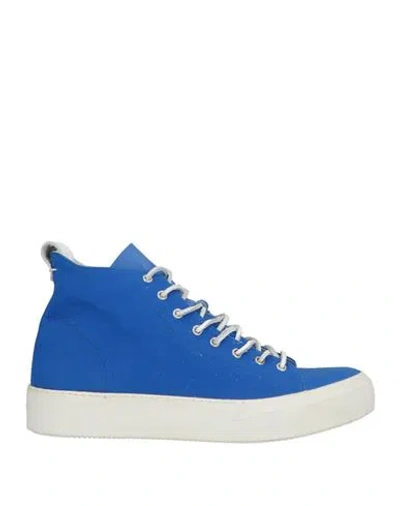 Bikkembergs Man Sneakers Bright Blue Size 9 Textile Fibers, Leather