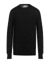Bikkembergs Man Sweater Black Size Xxxl Wool In Black