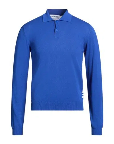 Bikkembergs Man Sweater Bright Blue Size M Viscose, Elastane