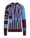 Bikkembergs Man Sweater Burgundy Size L Acrylic, Wool