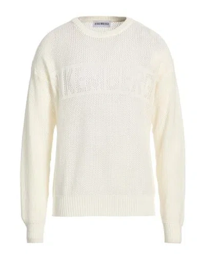 Bikkembergs Man Sweater Cream Size L Cotton In White