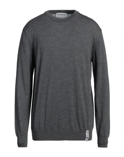 Bikkembergs Man Sweater Lead Size Xxl Wool In Grey
