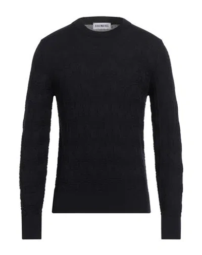 Bikkembergs Man Sweater Midnight Blue Size L Wool In Blue