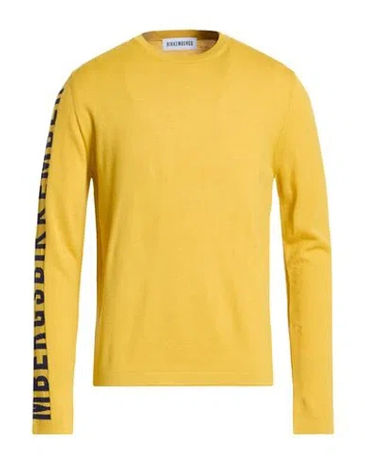 Bikkembergs Man Sweater Mustard Size L Wool, Acrylic In Yellow