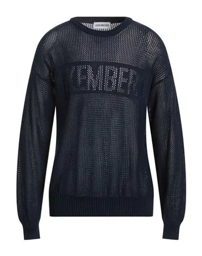 Bikkembergs Man Sweater Navy Size L Cotton In Blue