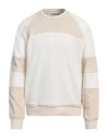 Bikkembergs Man Sweatshirt Beige Size M Cotton, Elastane, Linen In Beige