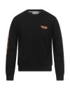 Bikkembergs Man Sweatshirt Black Size 40 Cotton, Elastane In Black
