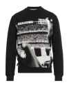 Bikkembergs Man Sweatshirt Black Size L Cotton, Elastane In Black