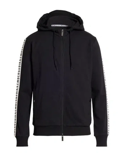 Bikkembergs Man Sweatshirt Black Size L Cotton, Lycra