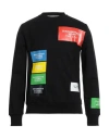 Bikkembergs Man Sweatshirt Black Size S Cotton, Elastane In Black