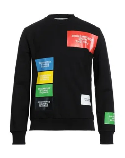 Bikkembergs Man Sweatshirt Black Size S Cotton, Elastane