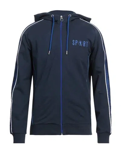 Bikkembergs Man Sweatshirt Blue Size M Cotton, Elastane, Polyester