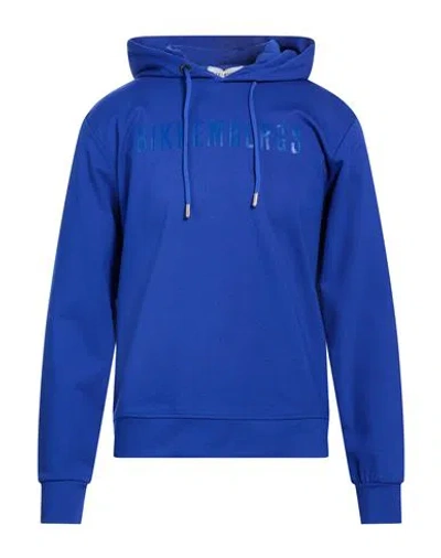 Bikkembergs Man Sweatshirt Bright Blue Size 36 Cotton, Nylon, Elastane