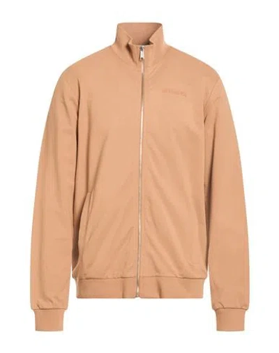 Bikkembergs Man Sweatshirt Camel Size L Cotton, Lycra In Multi