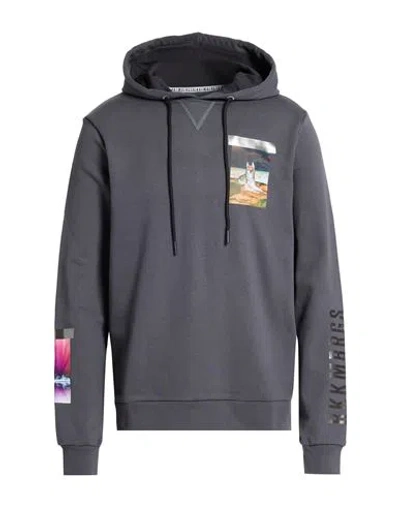 Bikkembergs Man Sweatshirt Charcoal Size L Cotton In Gray