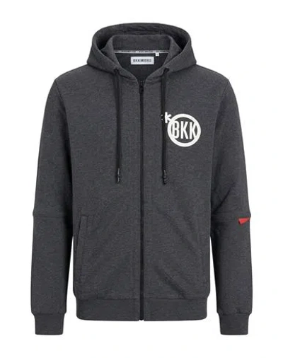 Bikkembergs Man Sweatshirt Charcoal Size M Cotton In Black