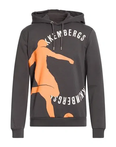 Bikkembergs Man Sweatshirt Charcoal Size S Cotton, Polyester, Elastane In Gray
