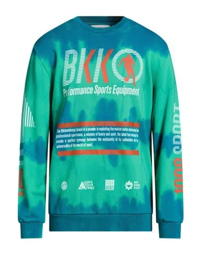 Bikkembergs Man Sweatshirt Deep Teal Size M Cotton In Green