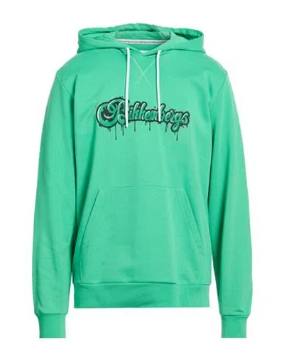Bikkembergs Man Sweatshirt Green Size Xl Cotton, Polyester