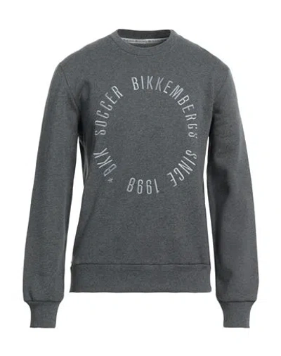 Bikkembergs Man Sweatshirt Grey Size M Cotton, Wool, Elastane