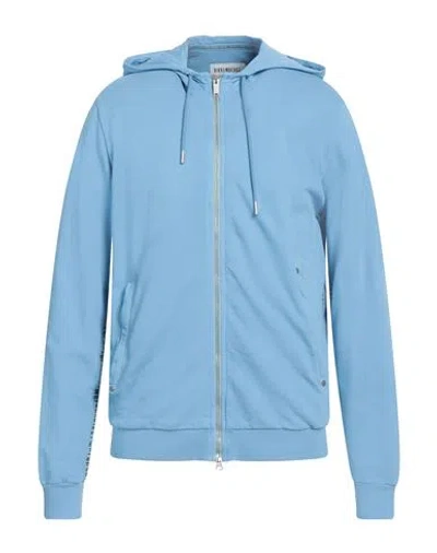 Bikkembergs Man Sweatshirt Light Blue Size L Cotton, Elastane