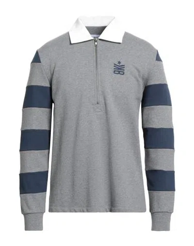 Bikkembergs Man Sweatshirt Light Grey Size M Cotton, Elastane In Gray