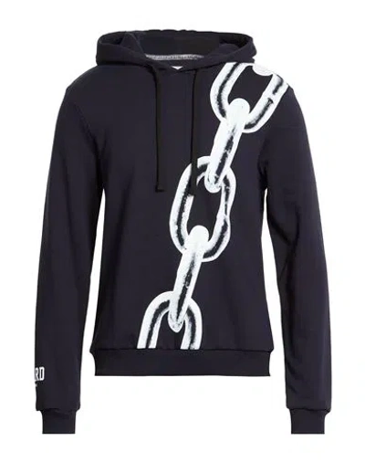 Bikkembergs Man Sweatshirt Midnight Blue Size L Cotton In Black