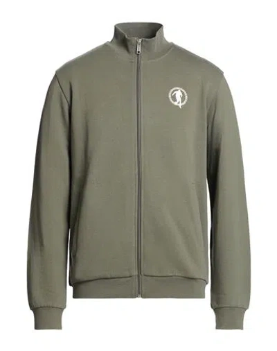 Bikkembergs Man Sweatshirt Military Green Size L Cotton, Lycra