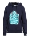Bikkembergs Man Sweatshirt Navy Blue Size 44 Cotton