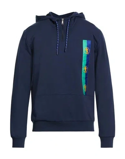 Bikkembergs Man Sweatshirt Navy Size L Cotton, Elastane In Blue