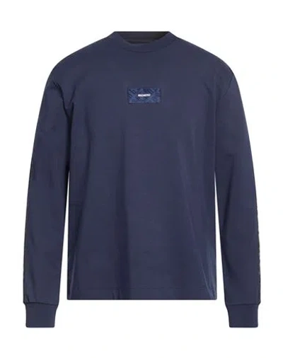 Bikkembergs Man Sweatshirt Navy Size L Cotton, Elastane In Blue