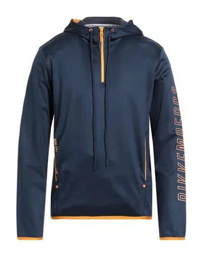 Bikkembergs Man Sweatshirt Navy Size M Cotton, Viscose, Polyurethane In Blue