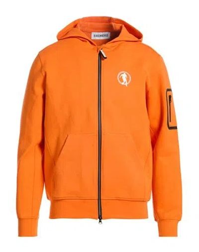 Bikkembergs Man Sweatshirt Orange Size S Cotton, Polyester, Lycra