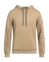 Bikkembergs Man Sweatshirt Sand Size L Polyamide, Cotton In Beige