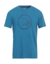 Bikkembergs Man T-shirt Azure Size S Cotton, Elastane In Blue