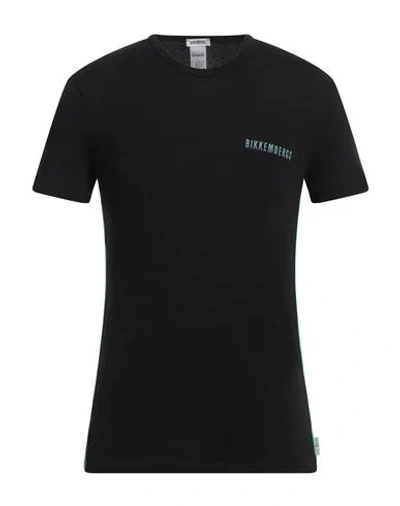Bikkembergs Man T-shirt Black Size L Cotton, Elastane